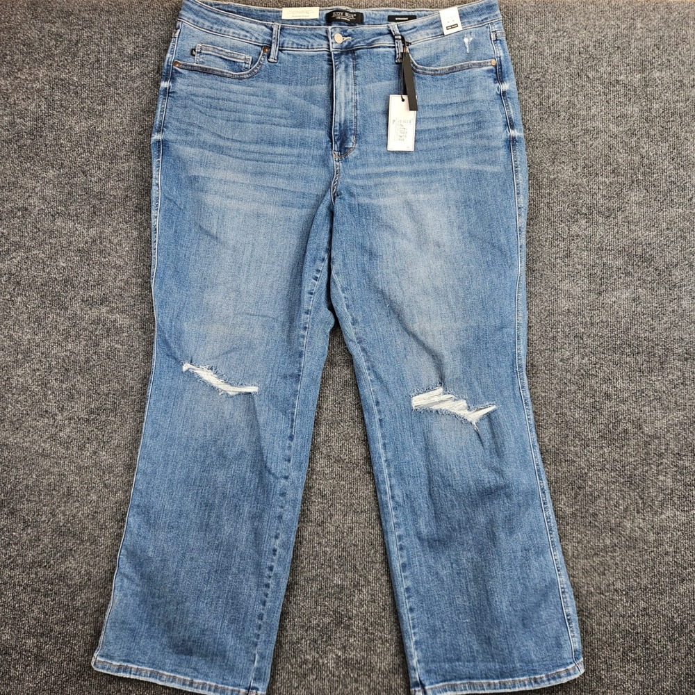Judy Blue High Waist Straight Fit Jeans Women's 24W Medium Wash Denim NEW